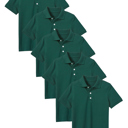 Hunter Green (5-Pack) 16 5-Pack School Uniform Tagless Polo Tshirt for Little Boys & Big Boys